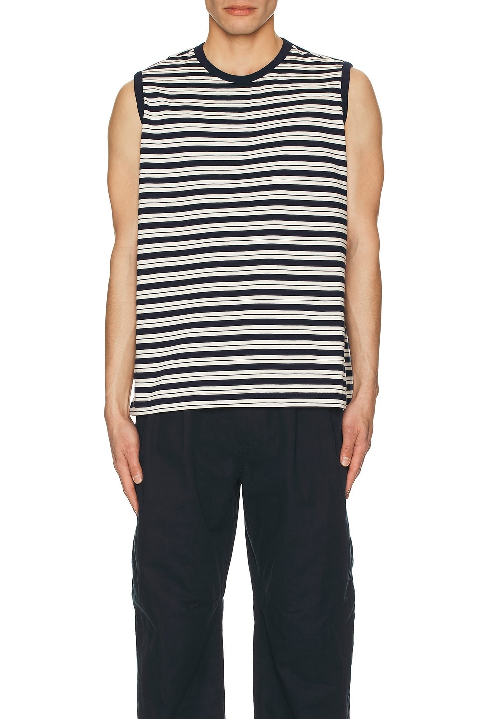 Stripe Sleeveless Tee - 4