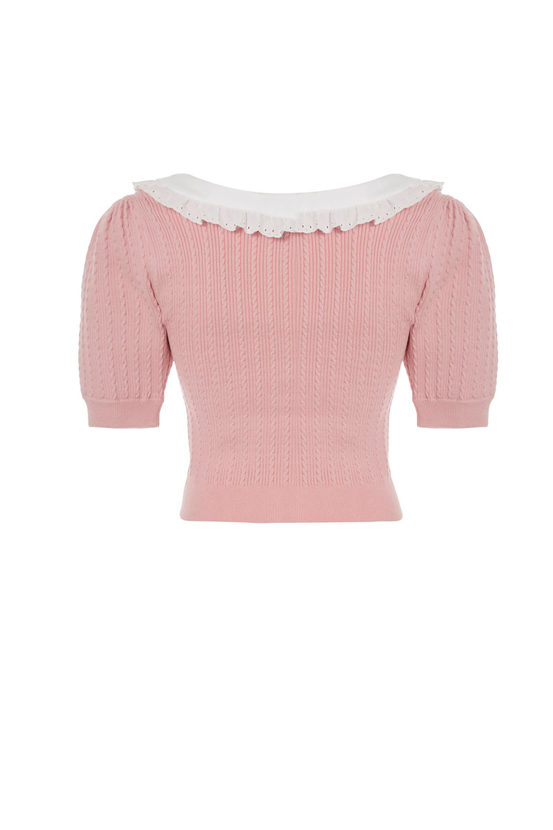 Alessandra Rich COTTON BLEND KNIT JUMPER WITH COLLAR outlook