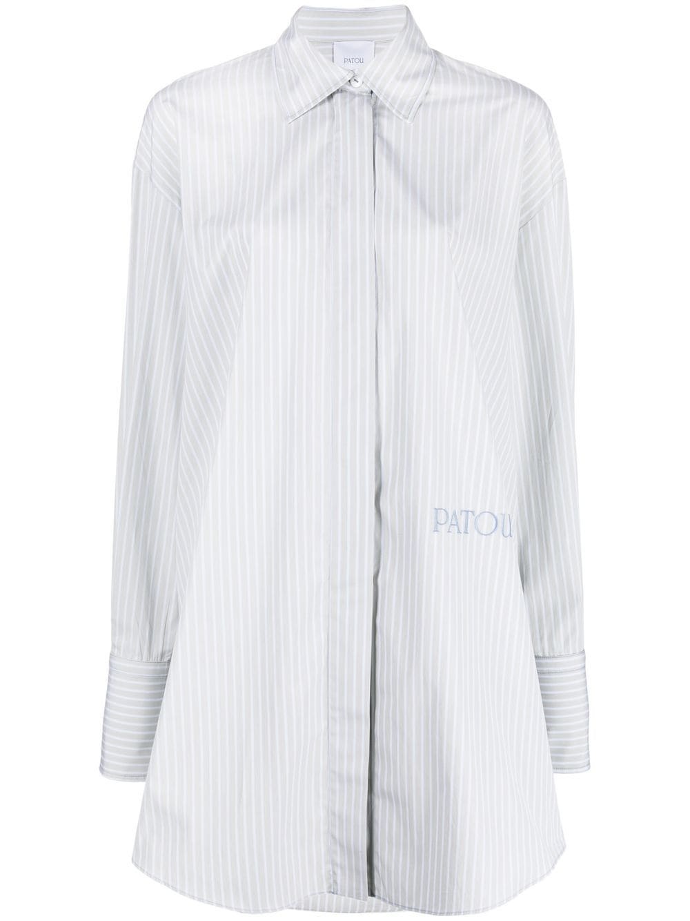 pinstripe mini shirt dress - 1