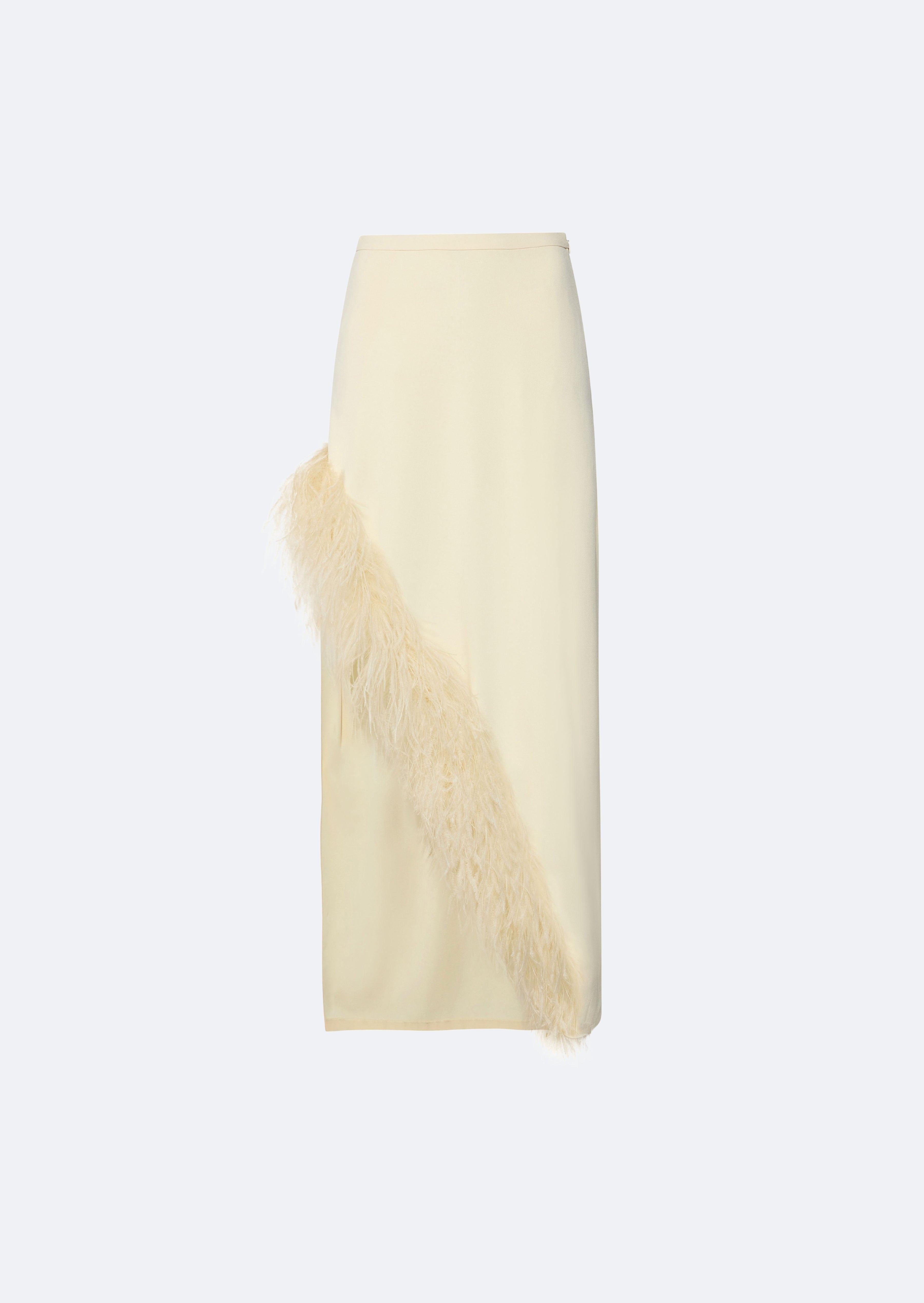 Crepe Feather Asymmetrical Skirt - 1