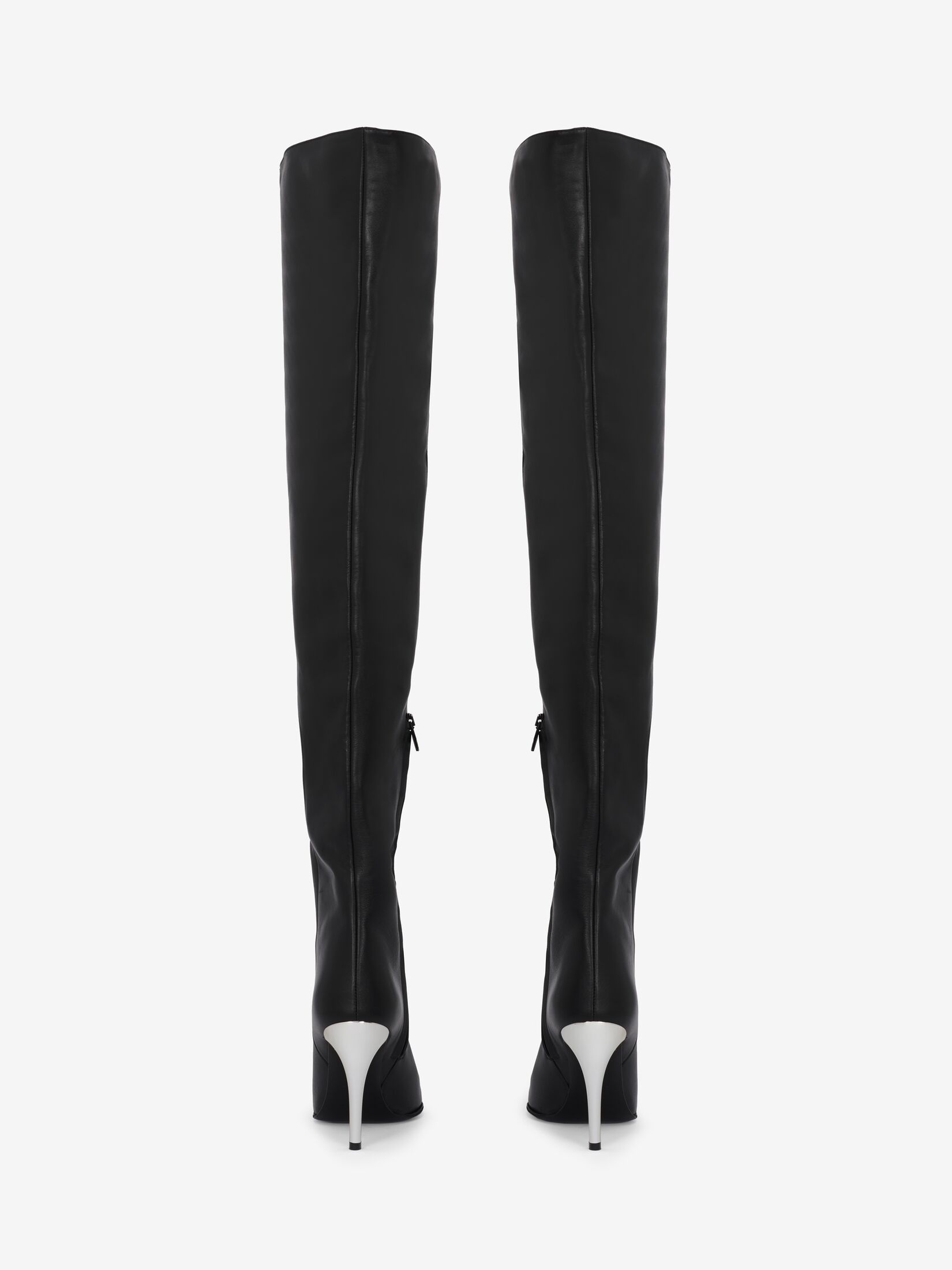 Women's Armadillo Thigh-high Boot in Black/silver/gold - 3