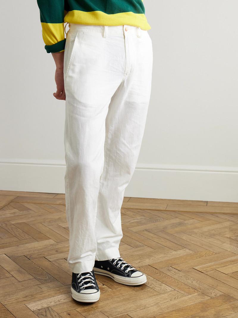 Slim-Fit Straight-Leg Linen and Cotton-Blend Trousers 3
