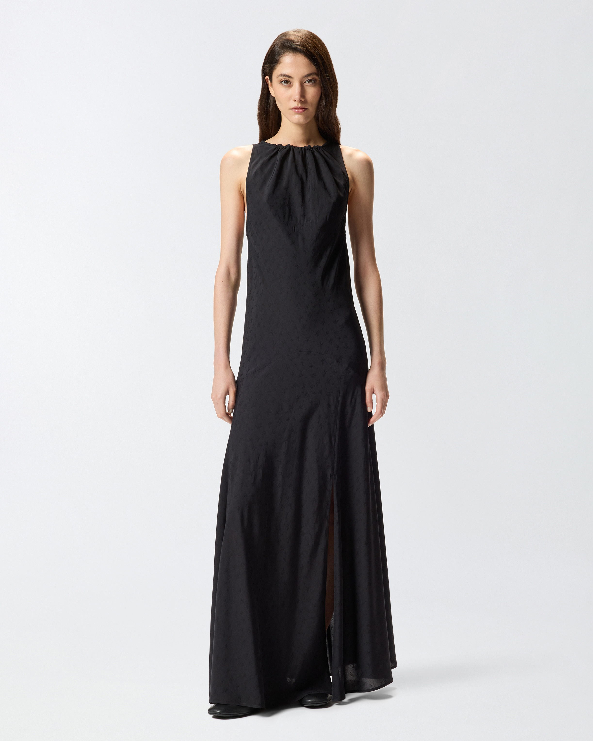 LONG VISCOSE JACQUARD DRESS - 2