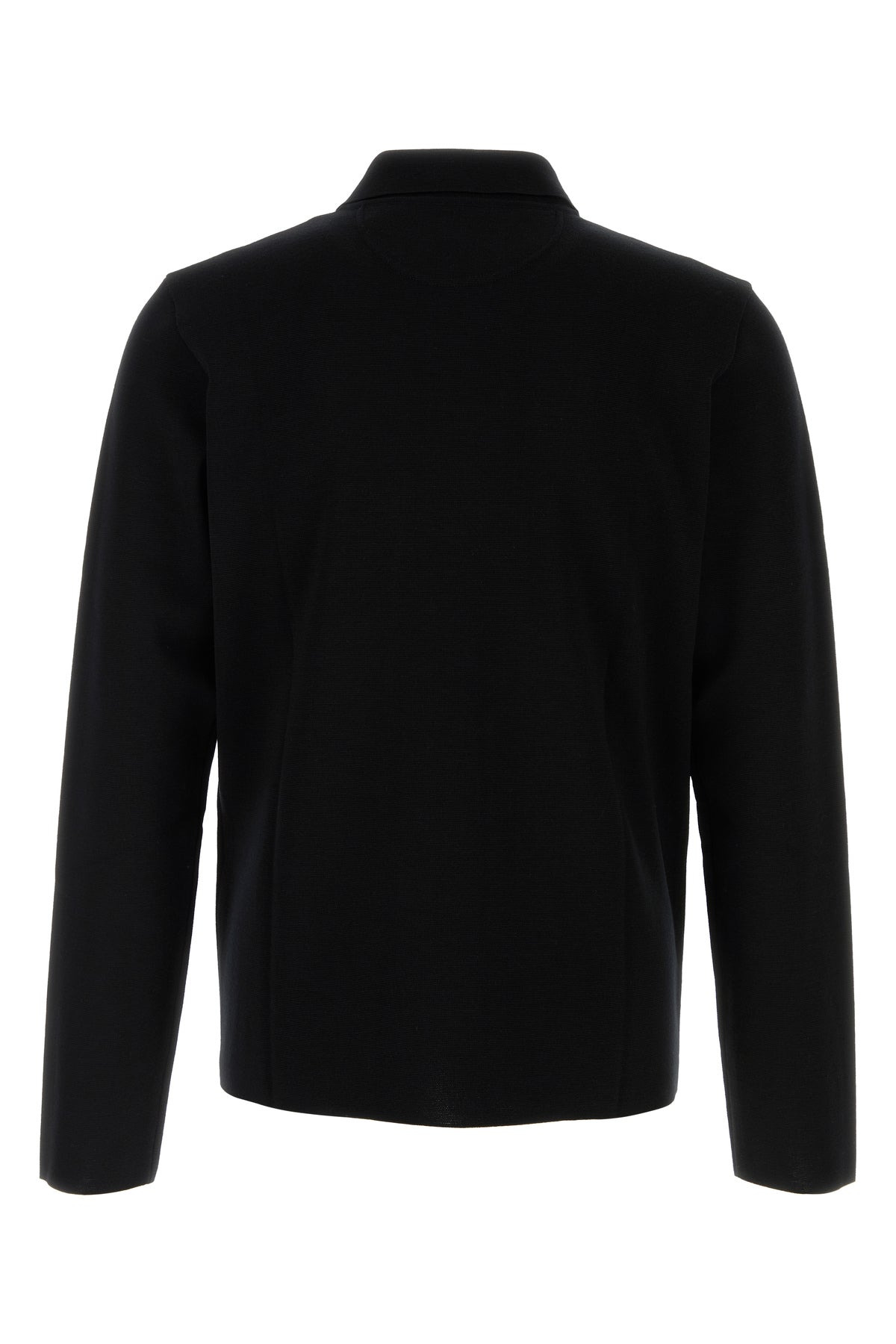 Black wool polo shirt - 2