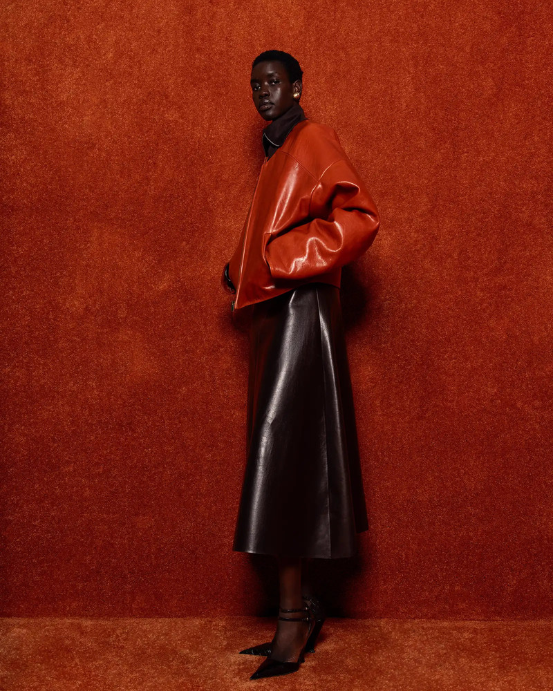 ARCED LEATHER JACKET COPPER 5