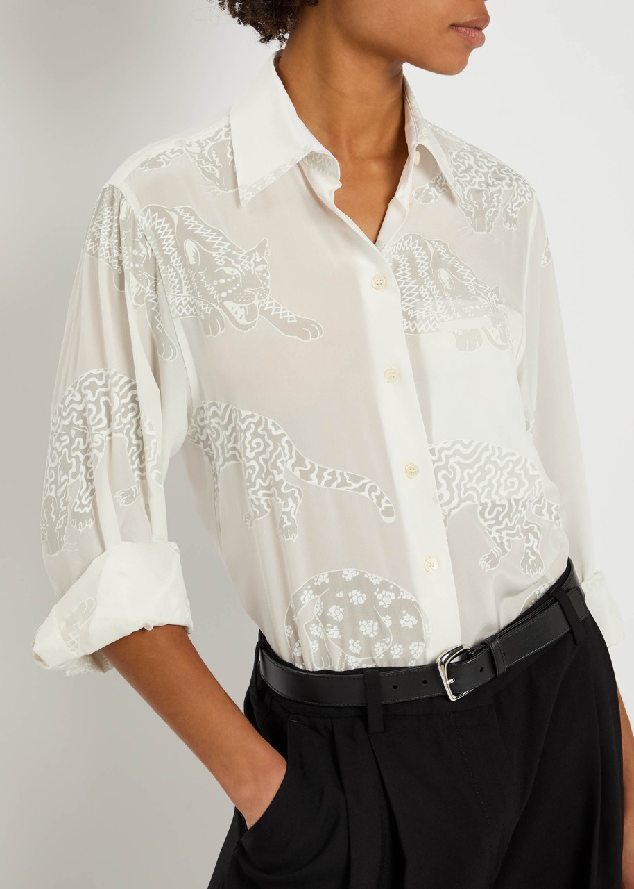 Stella Mccartney Wild Cat Silk Shirt - 5
