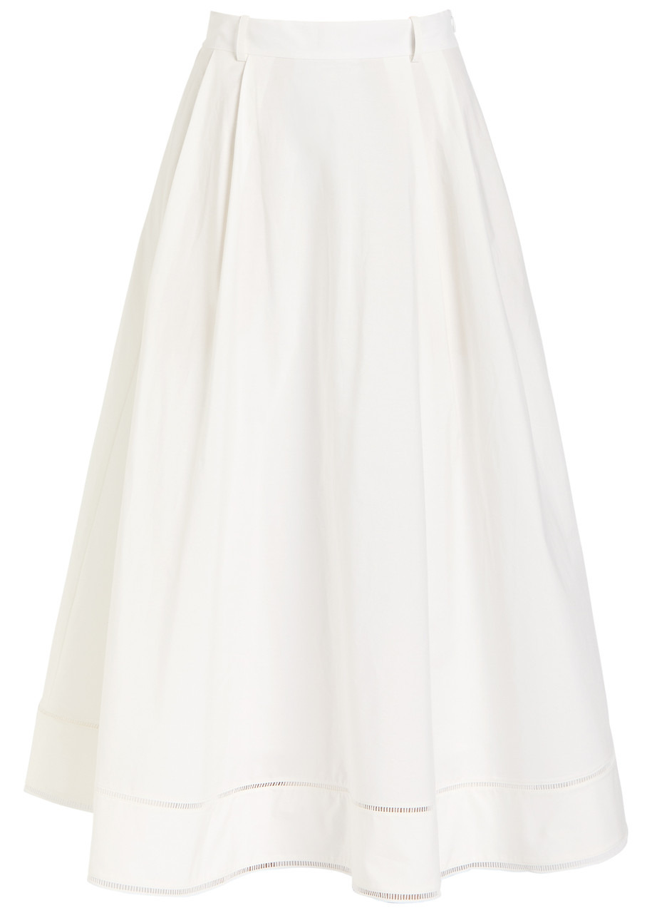 Rohe Embroidered Cotton-poplin Midi Skirt - 1