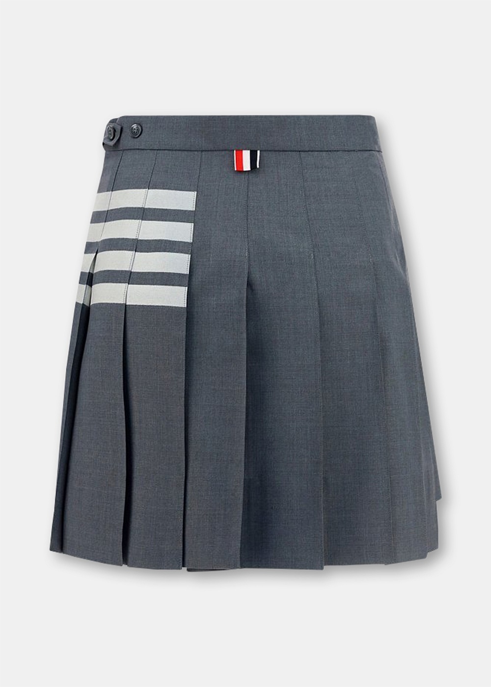 Medium Grey Pleated Mini Skirt - 2