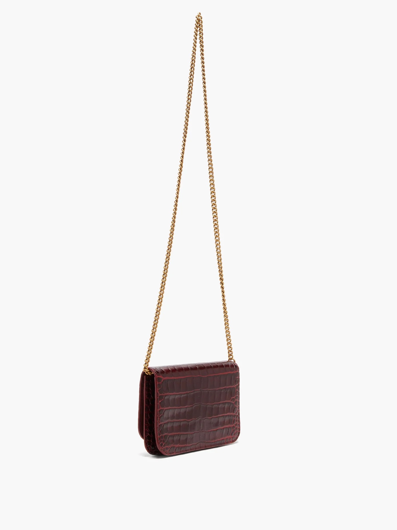 B. mini crocodile-effect leather cross-body bag - 4