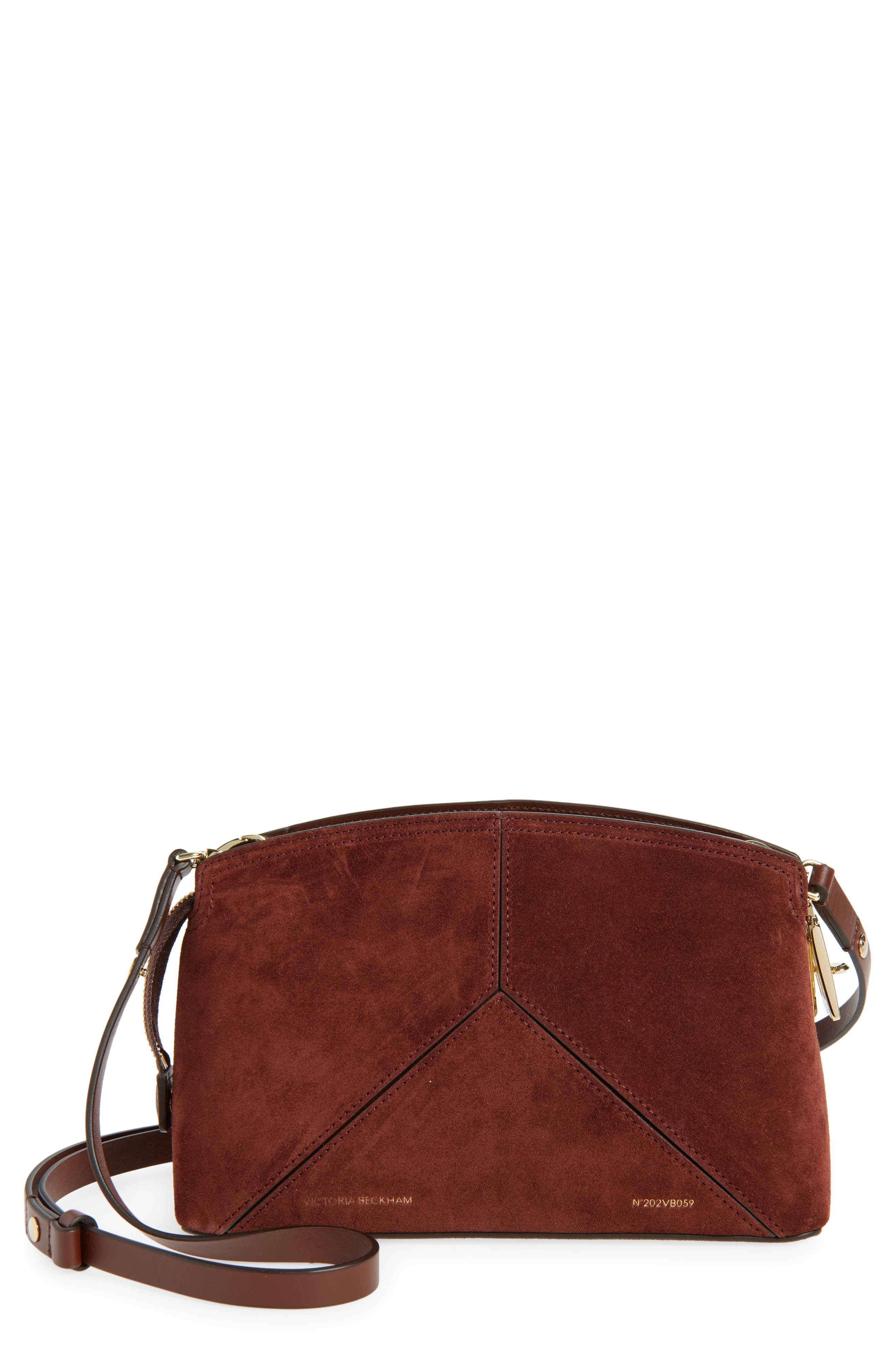Victoria Beckham Victoria Suede Crossbody in Dark Brown at Nordstrom - 1