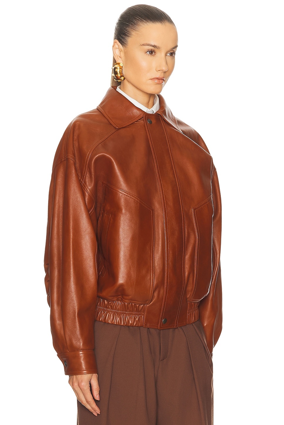 Leather Bomber Jacket - 3