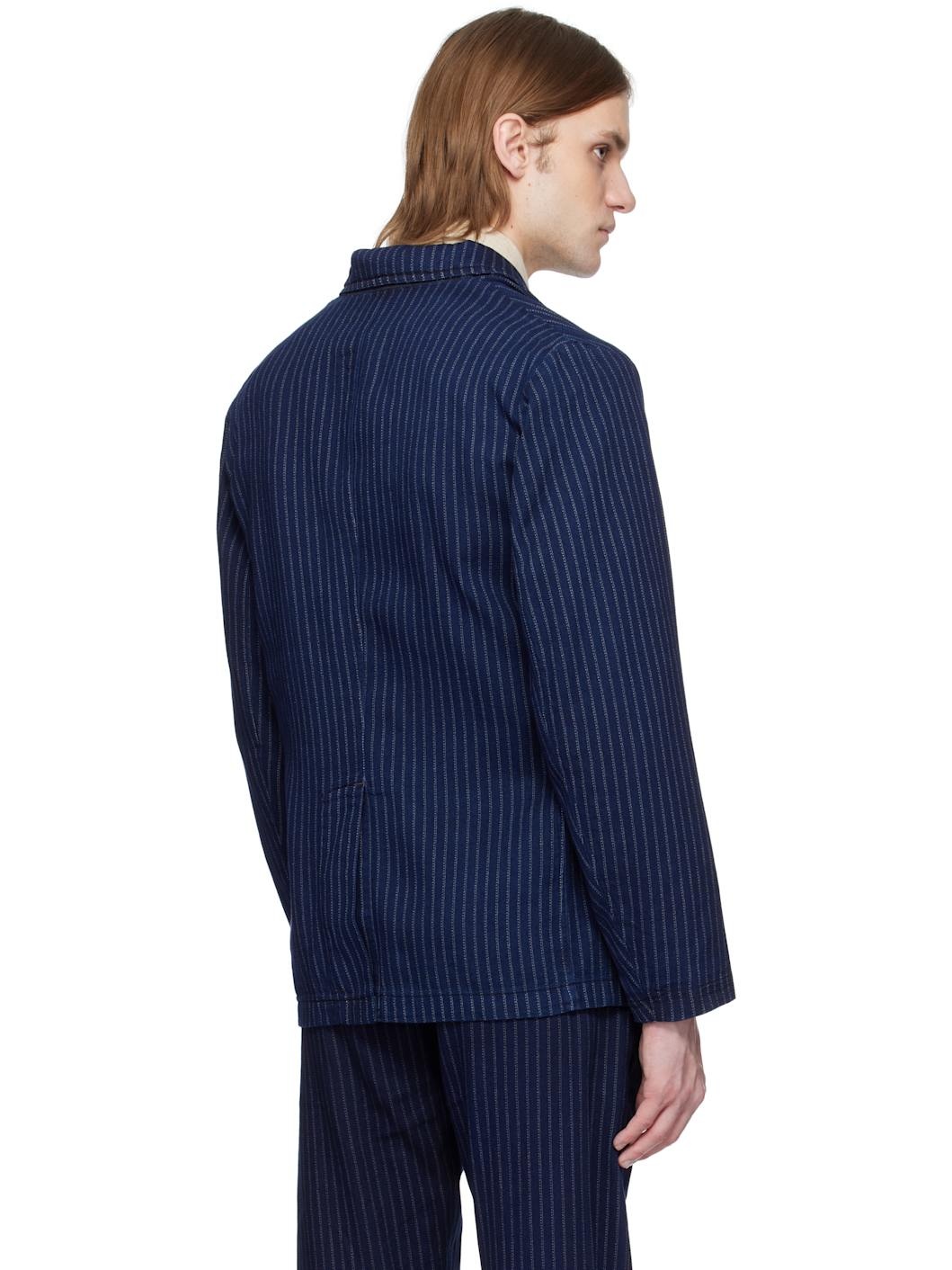 Indigo Unconstructed Twill Blazer - 3