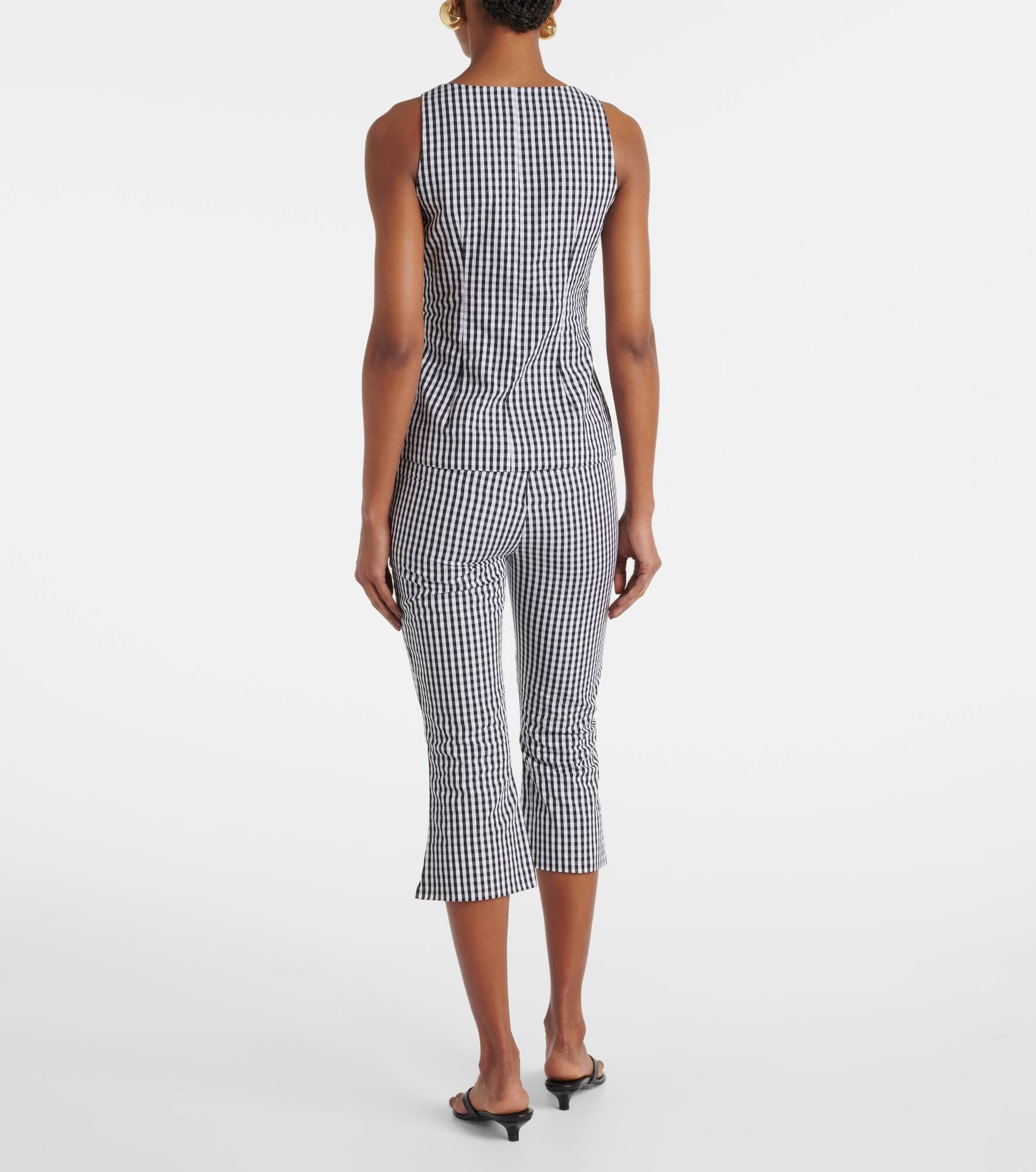 Gingham cotton poplin top - 3