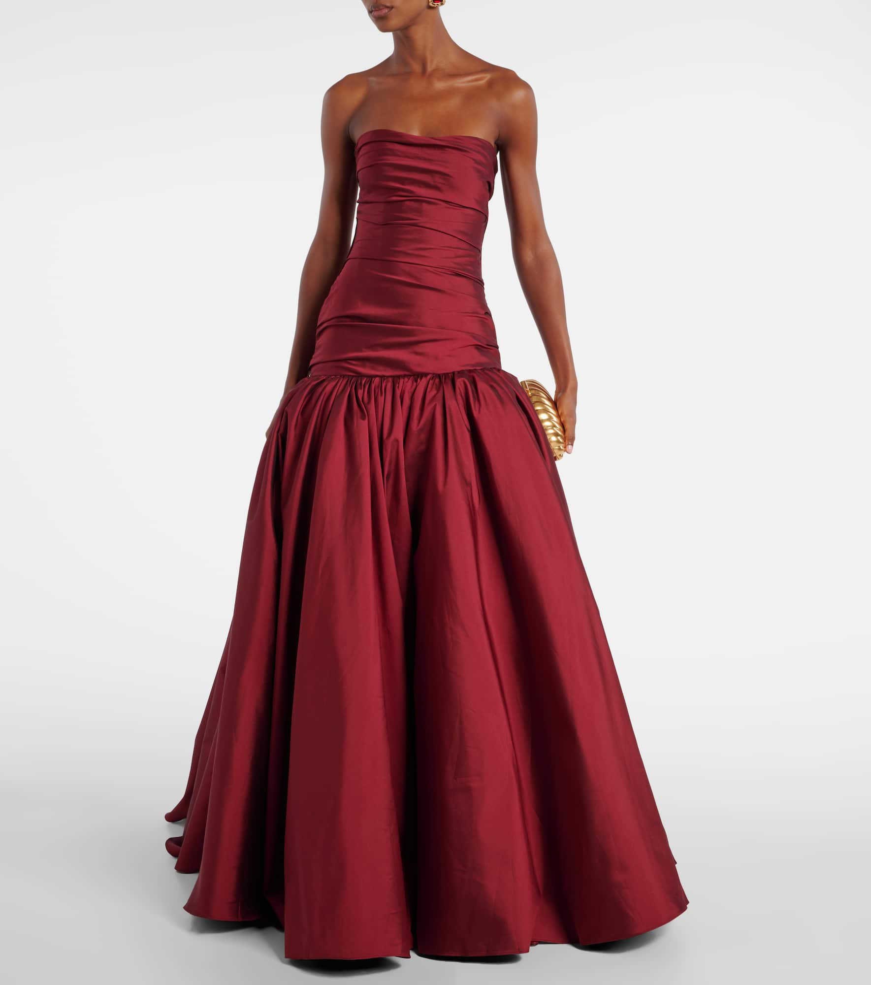 Draped off-shoulder corset gown - 2