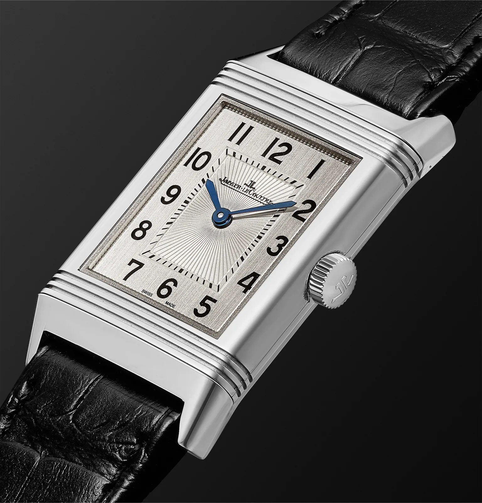 Reverso Classic Medium Thin Automatic 24.4mm Stainless Steel and Alligator Watch, Ref. No. 2548520 - 4