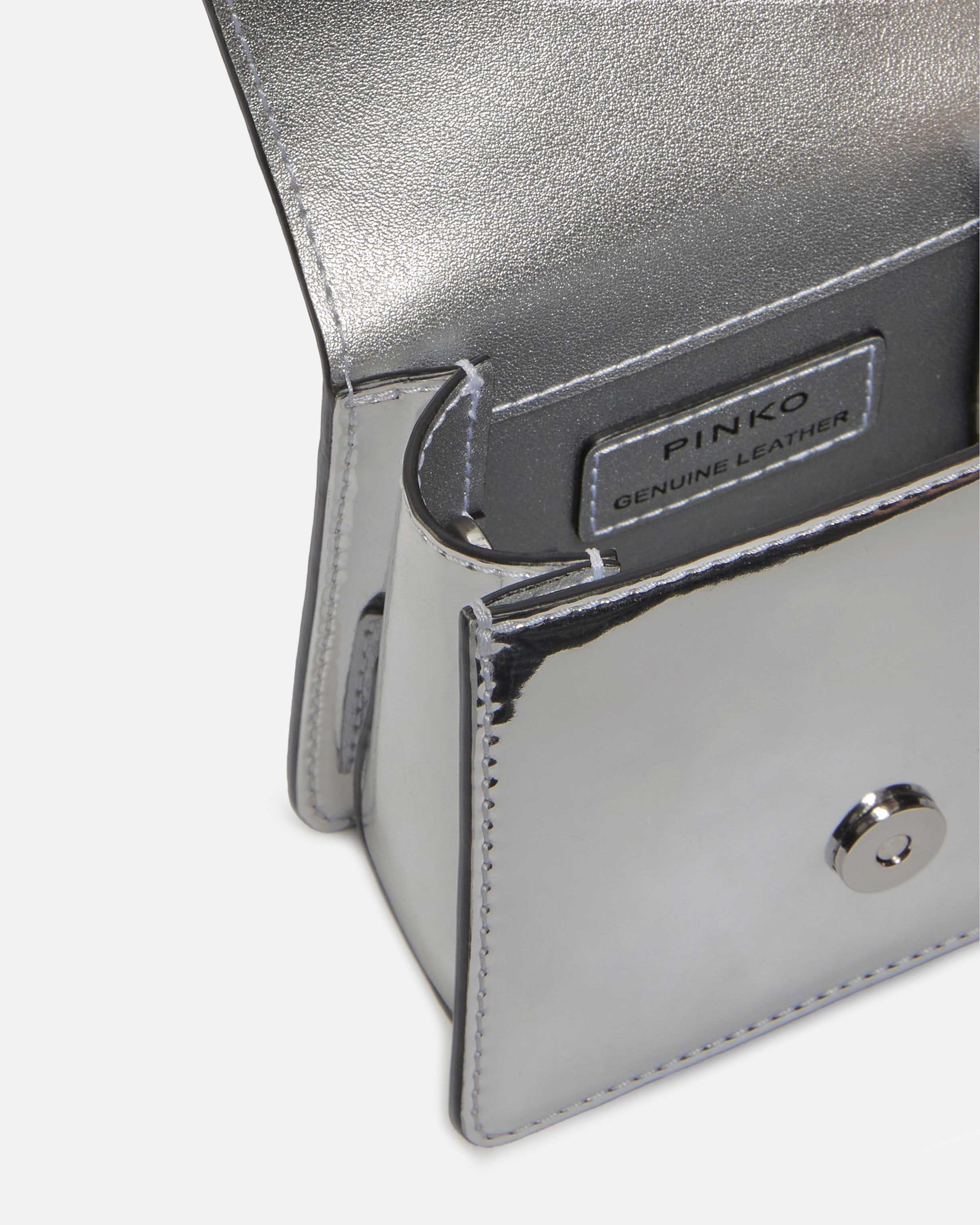 METALLIC MICRO LOVE BAG WITH THIN SHOULDER STRAP - 4