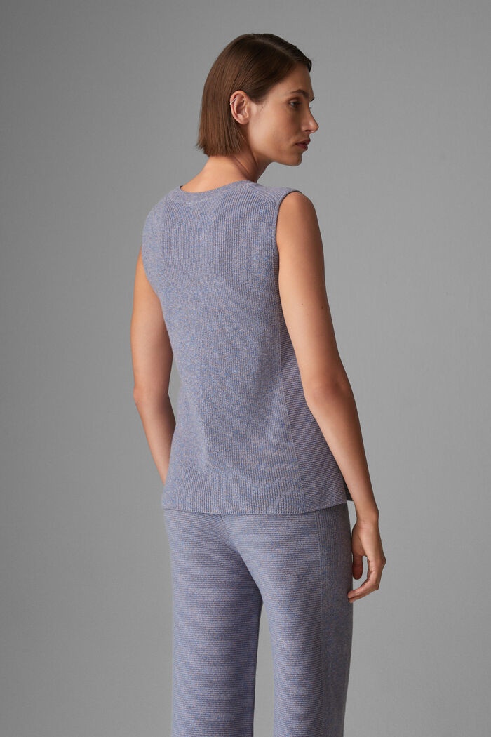 Mella Pure new wool slipover in Lilac/Blue melange - 3