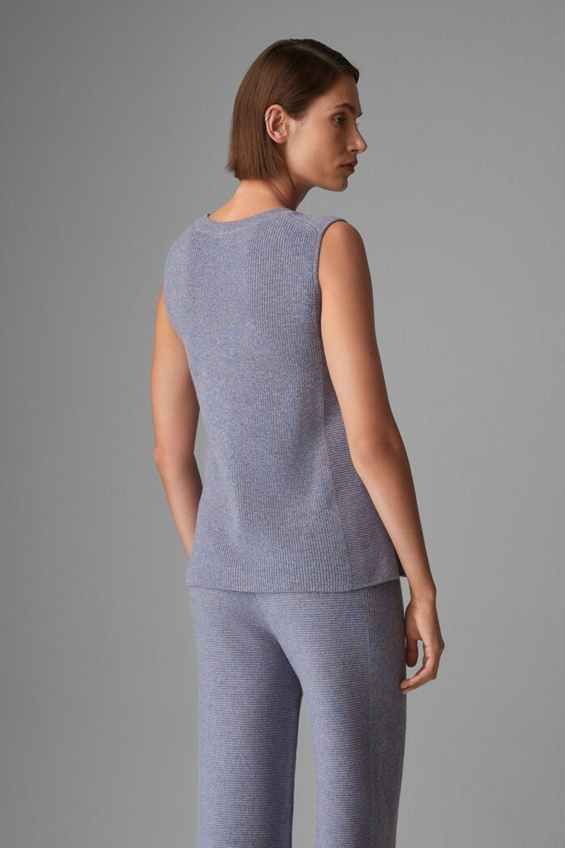 Mella Pure new wool slipover in Lilac/Blue melange 3