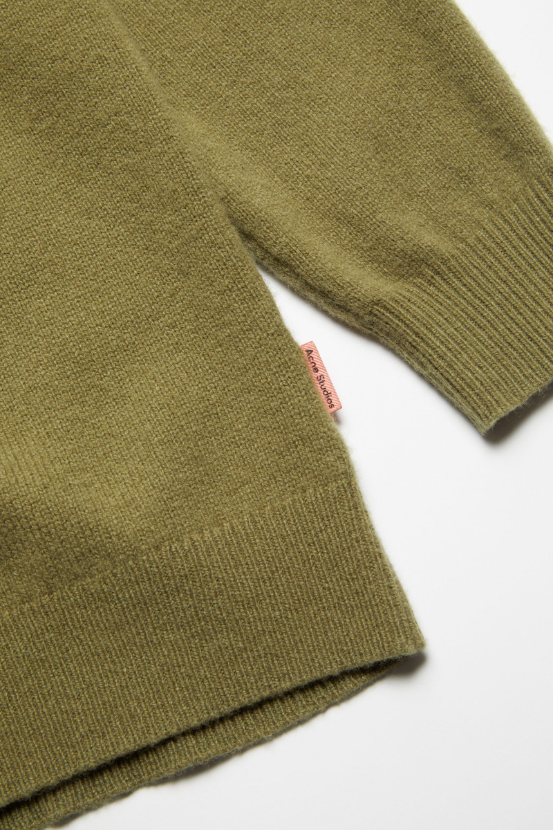 Hooded cashmere blend jumper - Olive green 5