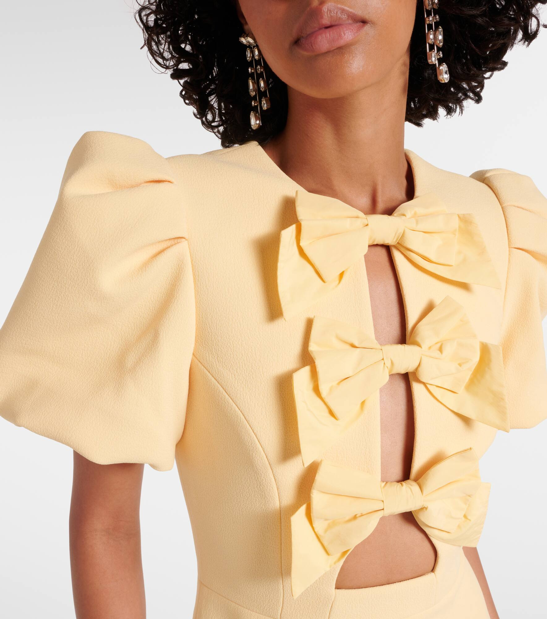 Annabelle bow-detail crêpe midi dress - 4
