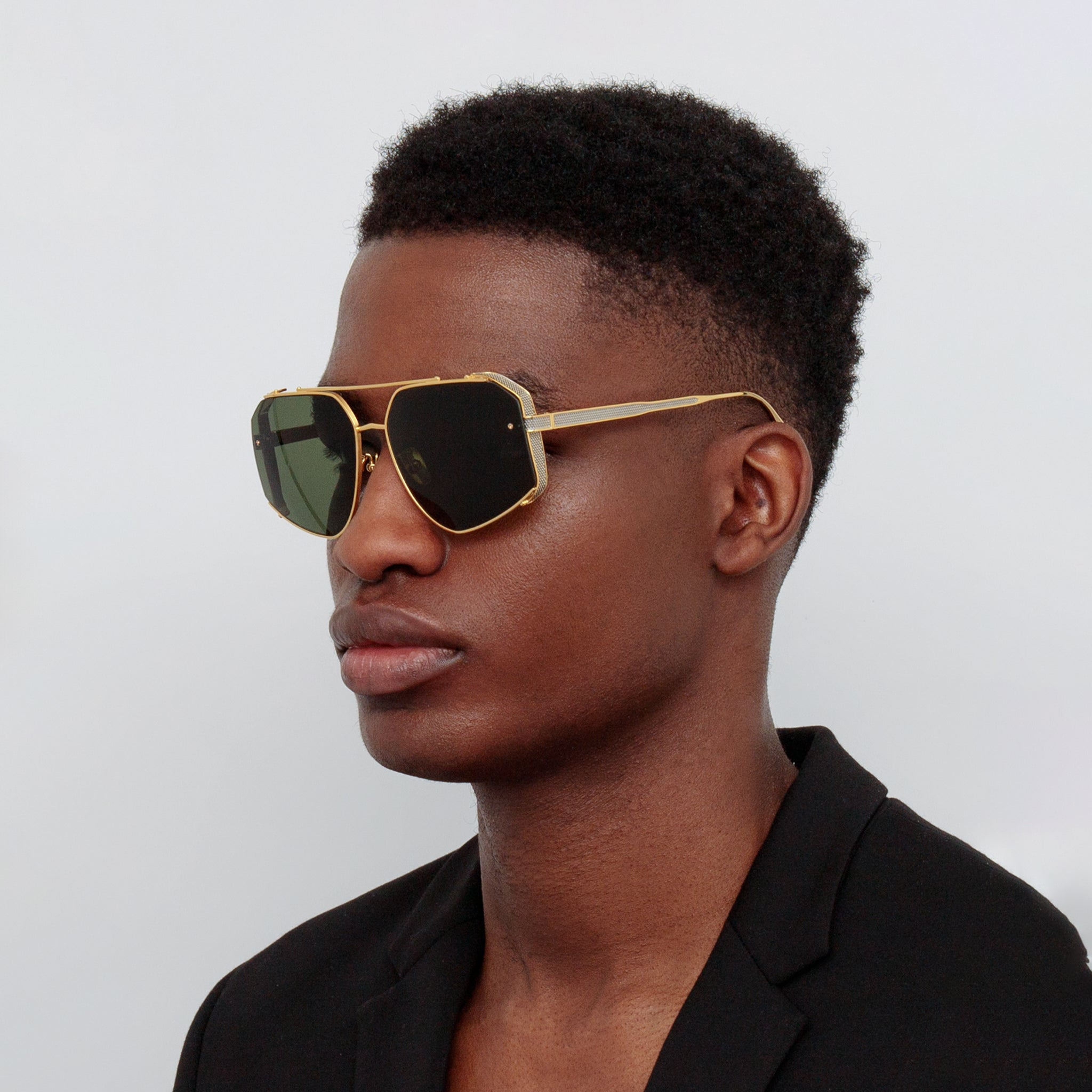 MEN'S AMAR AVIATOR SUNGLASSES IN YELLOW GOLD - 5