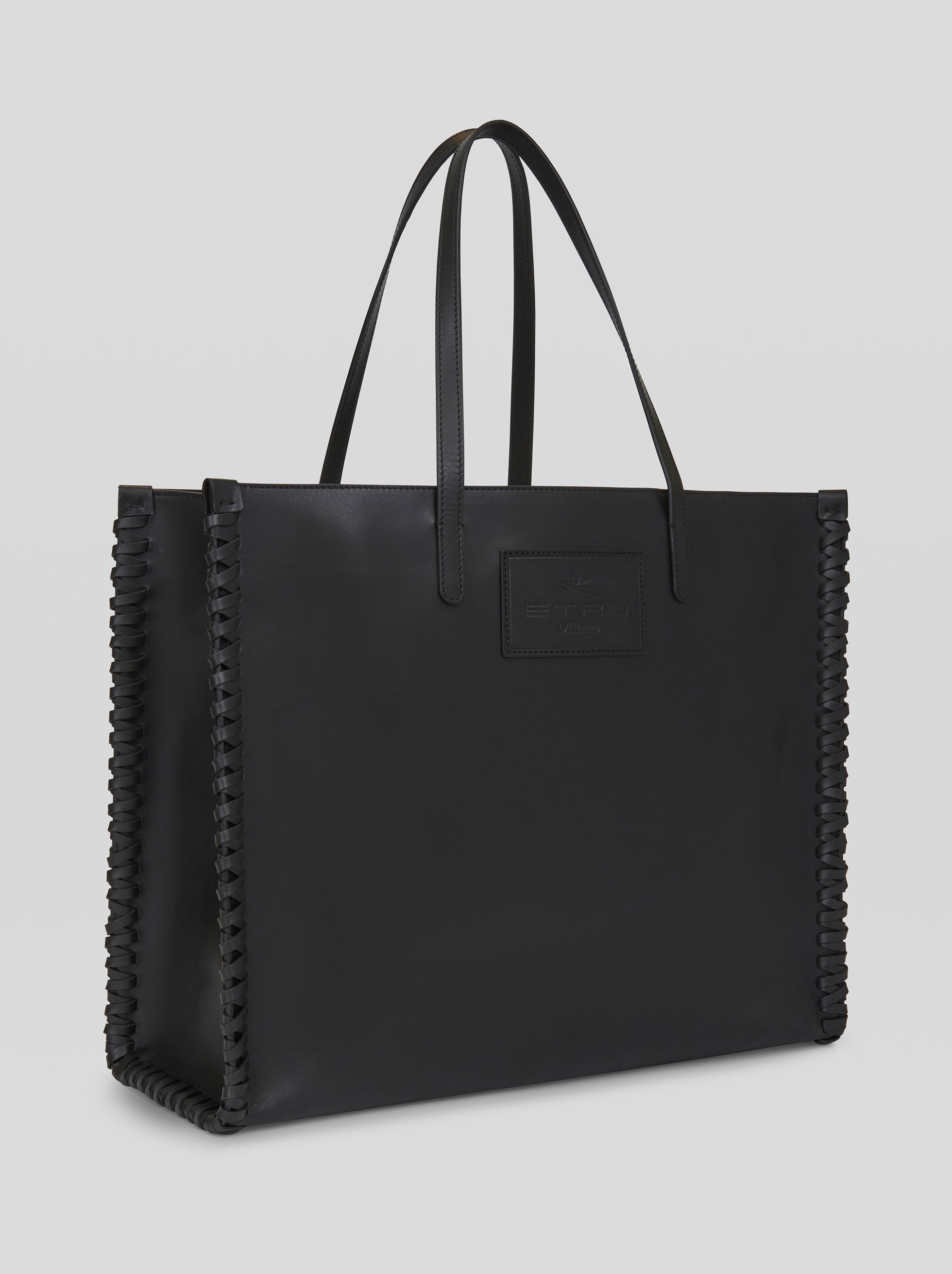LEATHER SHOPPING BAG WITH WEAVING - 5