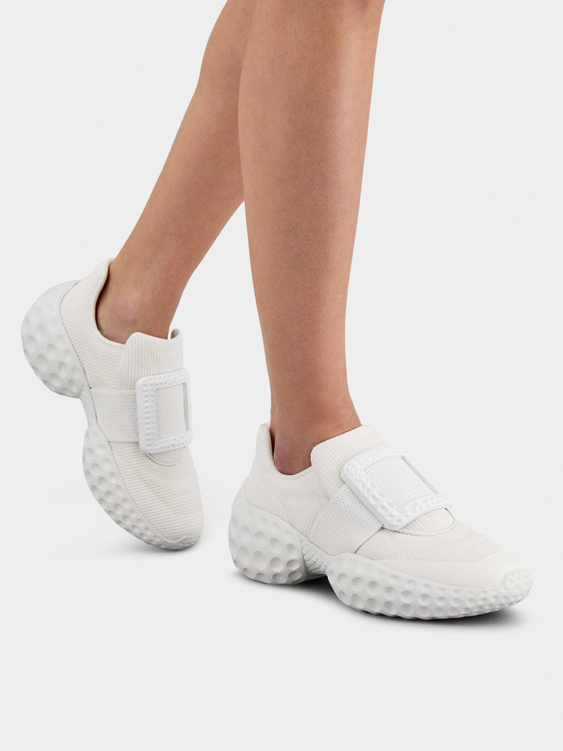 Roger Vivier Viv' Run Light Resin Buckle Sneakers in Fabrics outlook