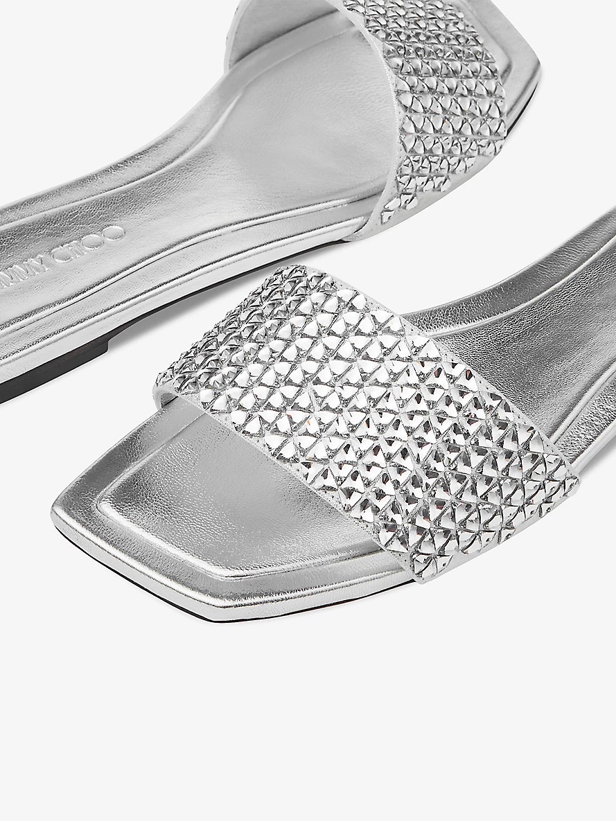 Clovis square-toe metallic-leather sandals - 5