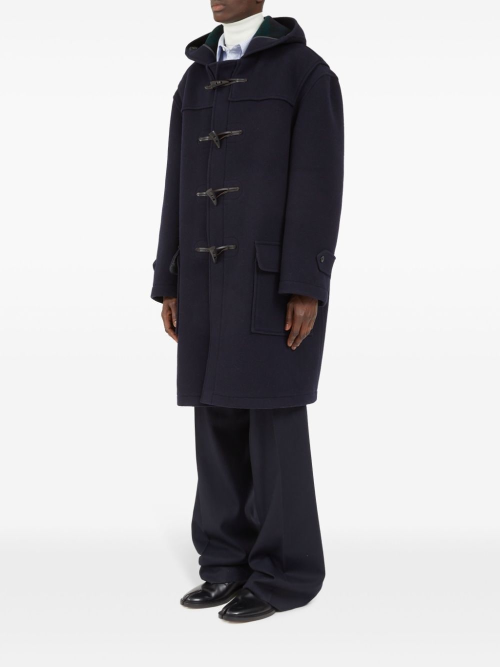hooded wool coat - 6