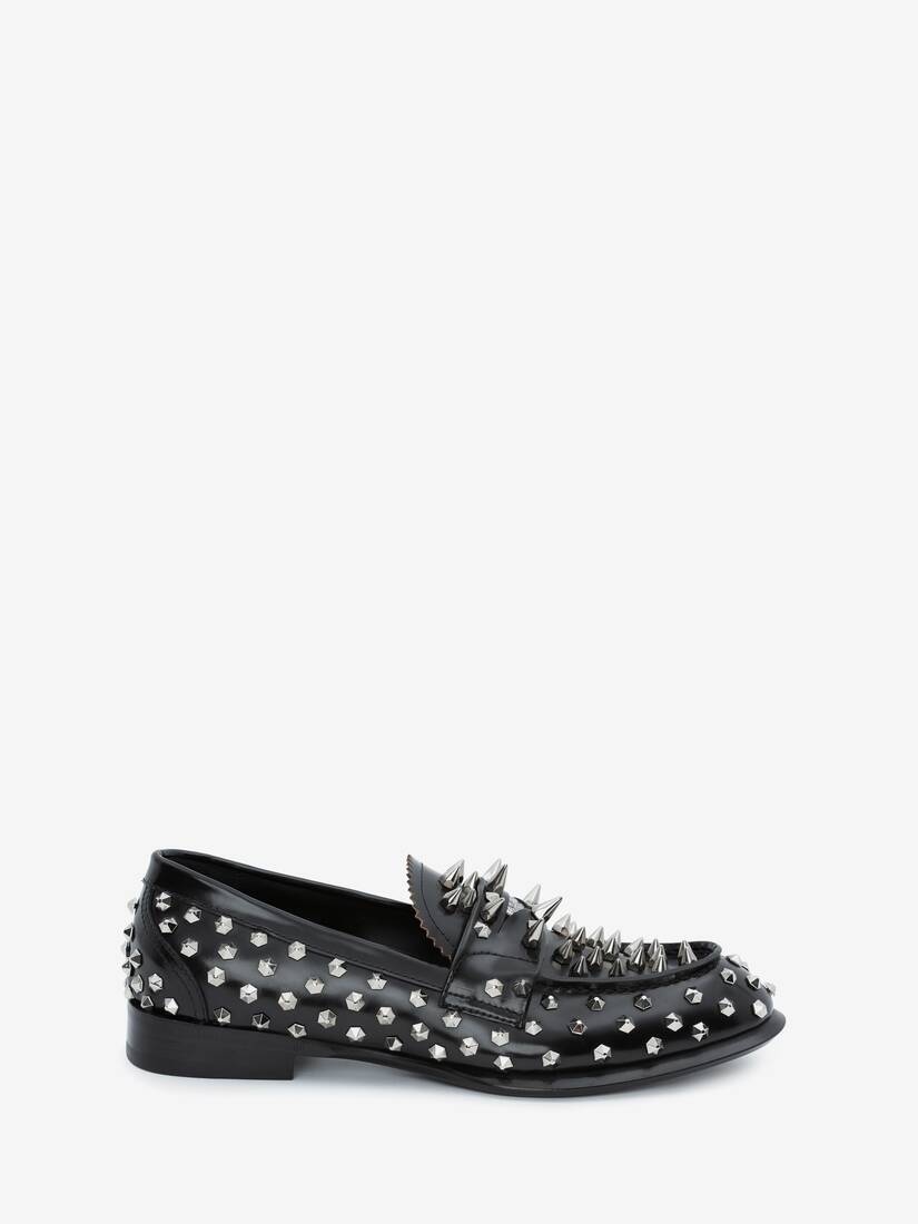 Silver Stud Loafer in Black/silver - 1