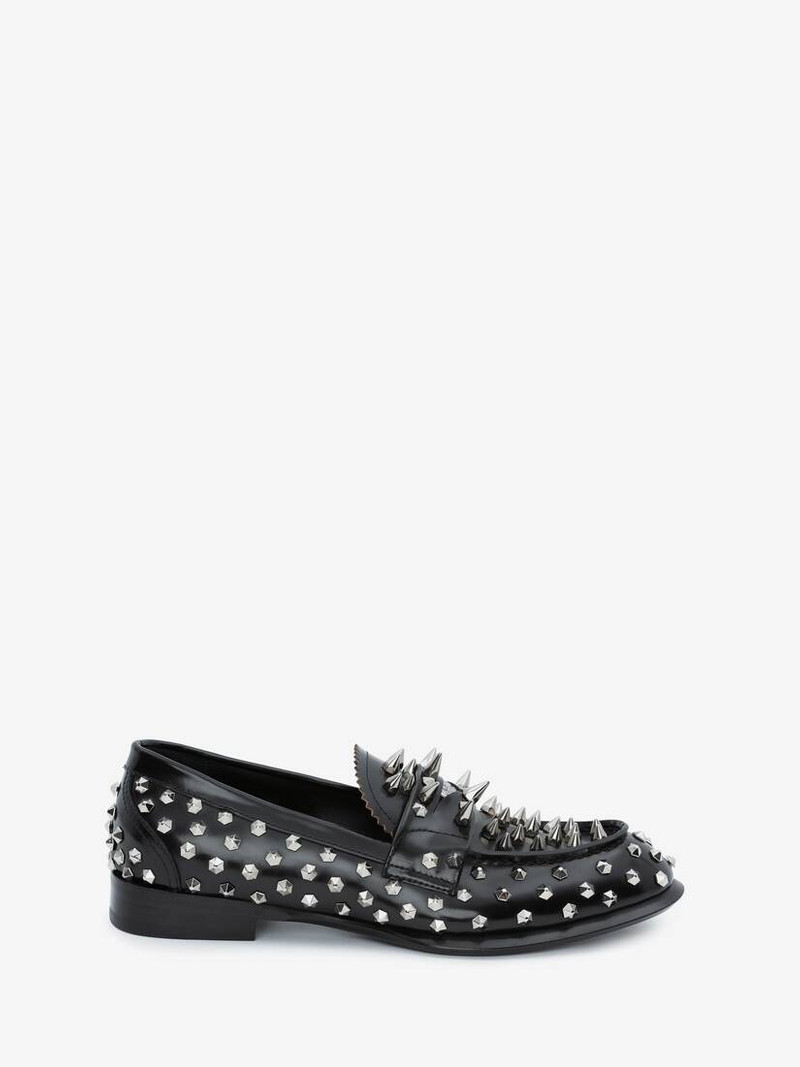 Silver Stud Loafer in Black/silver 1