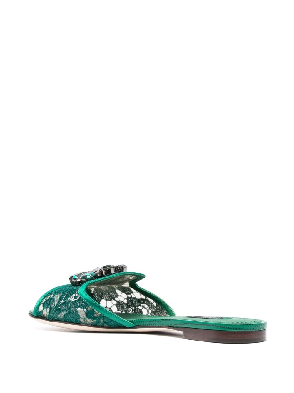 Bianca crystal-embellished lace sandals - 3
