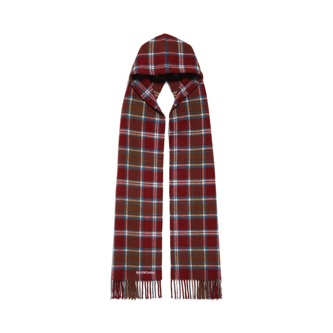 Men's Hooded Scarf in Burgundy - 1