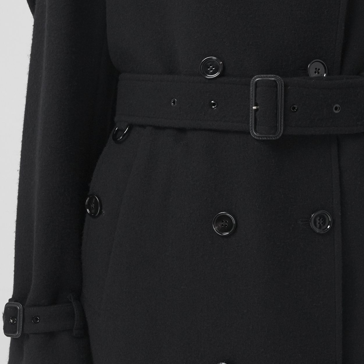 Panel Detail Cashmere Wool Blend Trench Coat - 5