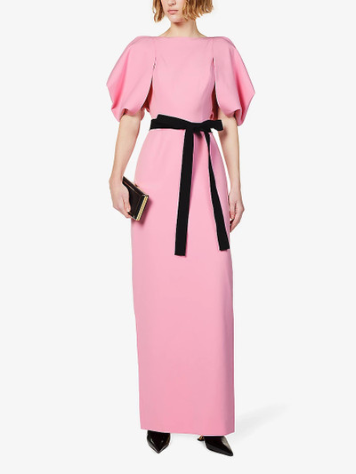 Roksanda Clemente bow-embellished woven maxi dress outlook
