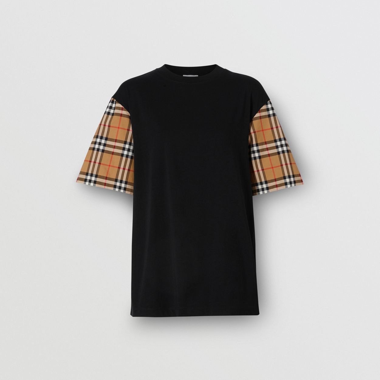 Vintage Check Detail Cotton T-shirt - 1