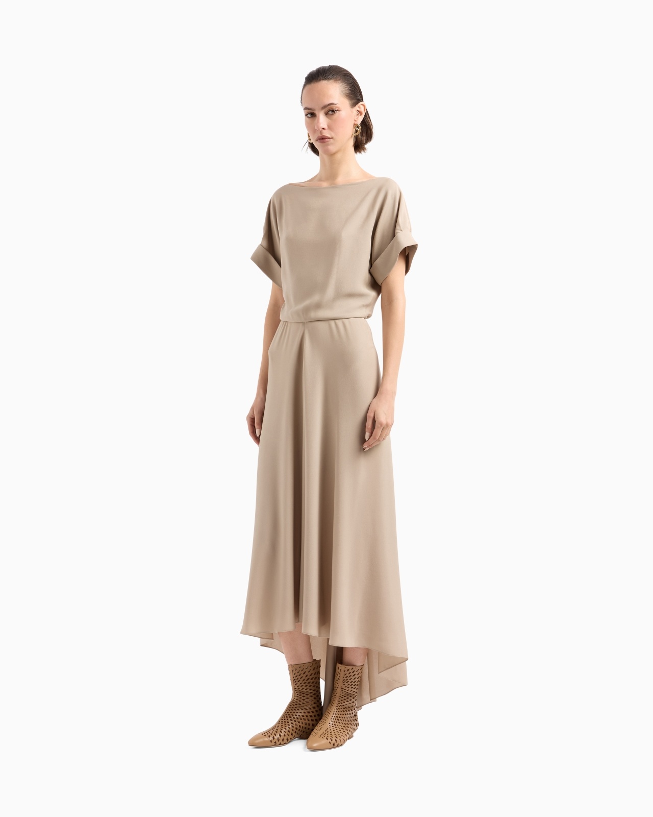 LONG TRIPLE SILK GEORGETTE DRESS - 4