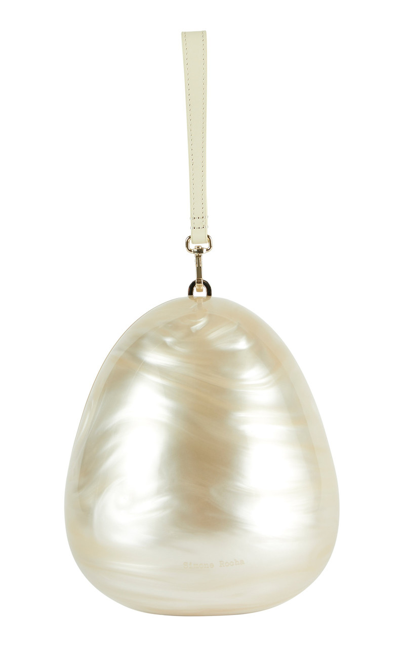 Large Egg Embellished Bag white 9