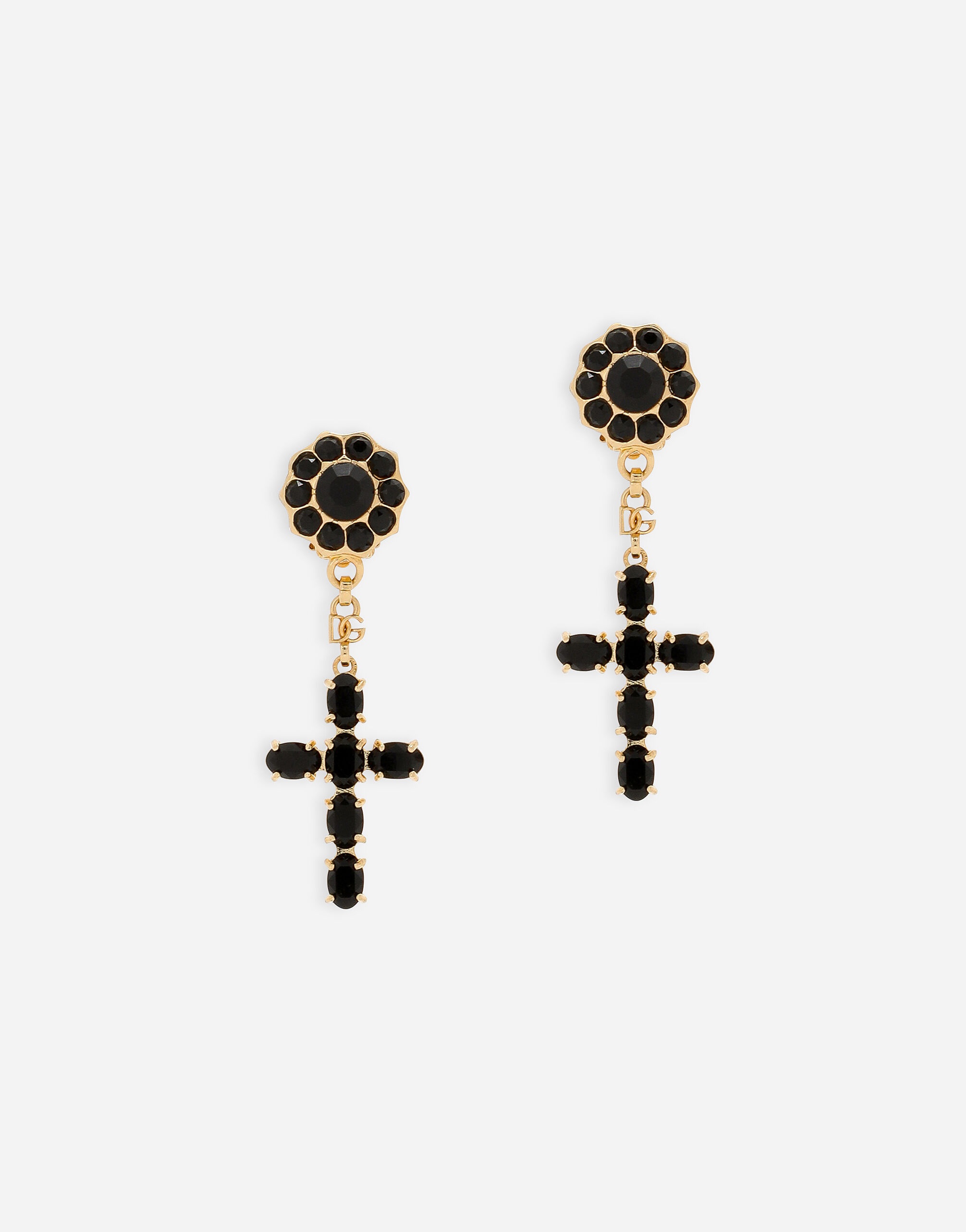 Drop earrings with crosses - 1