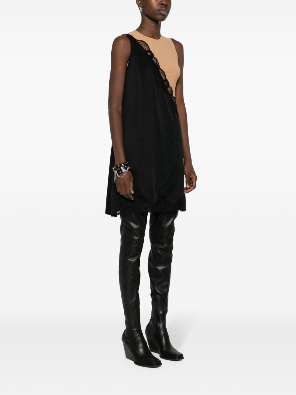 lace-trim dress - 3