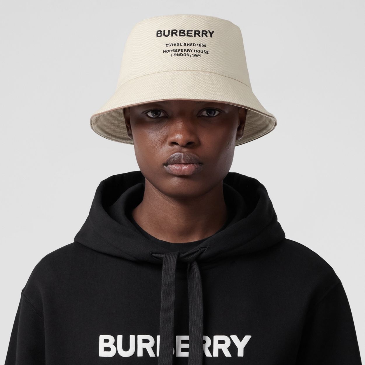 Horseferry Motif Cotton Bucket Hat - 2