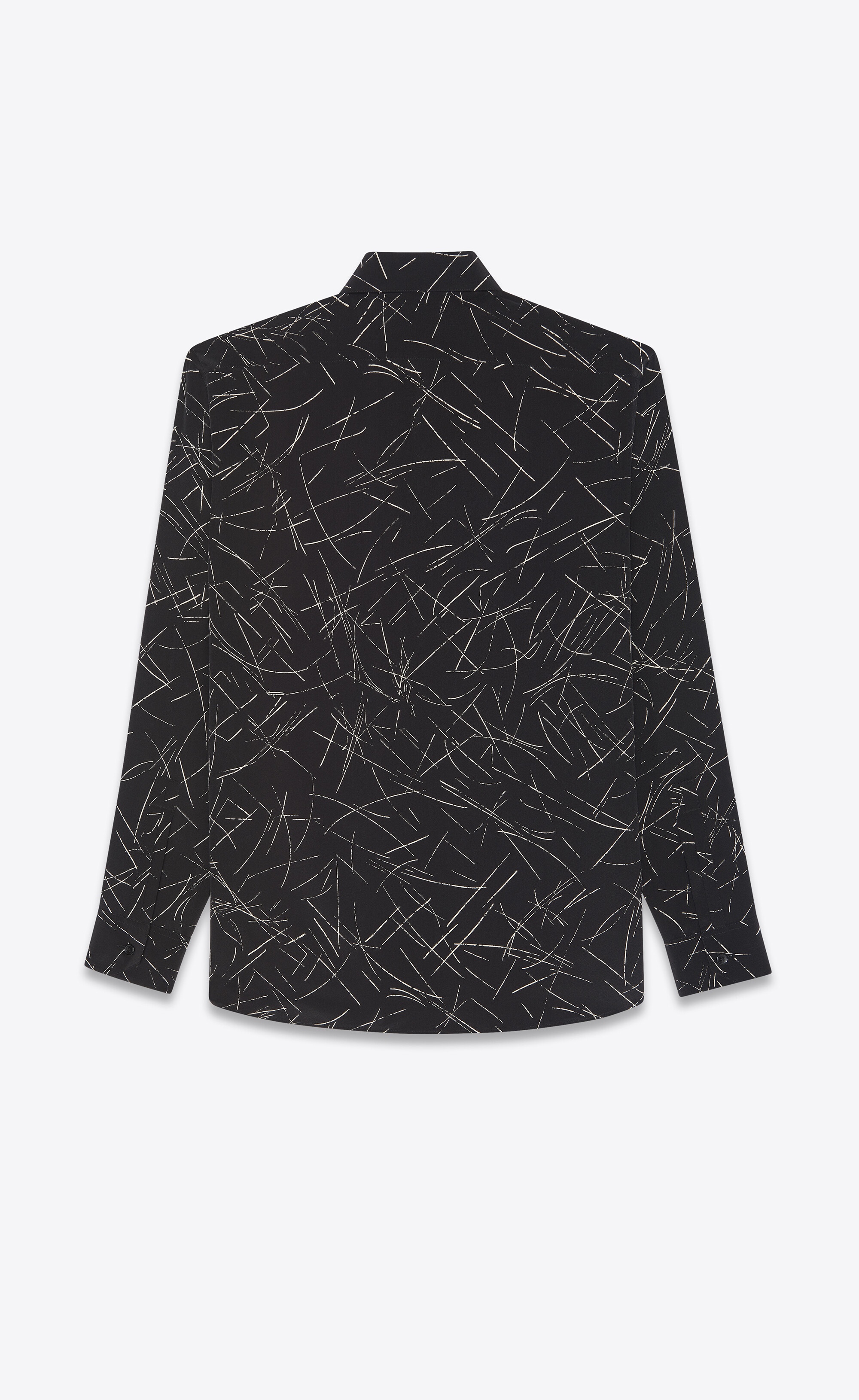 yves collar classic shirt in calligraphy crepe de chine - 2