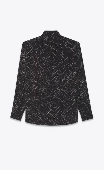 SAINT LAURENT yves collar classic shirt in calligraphy crepe de chine outlook