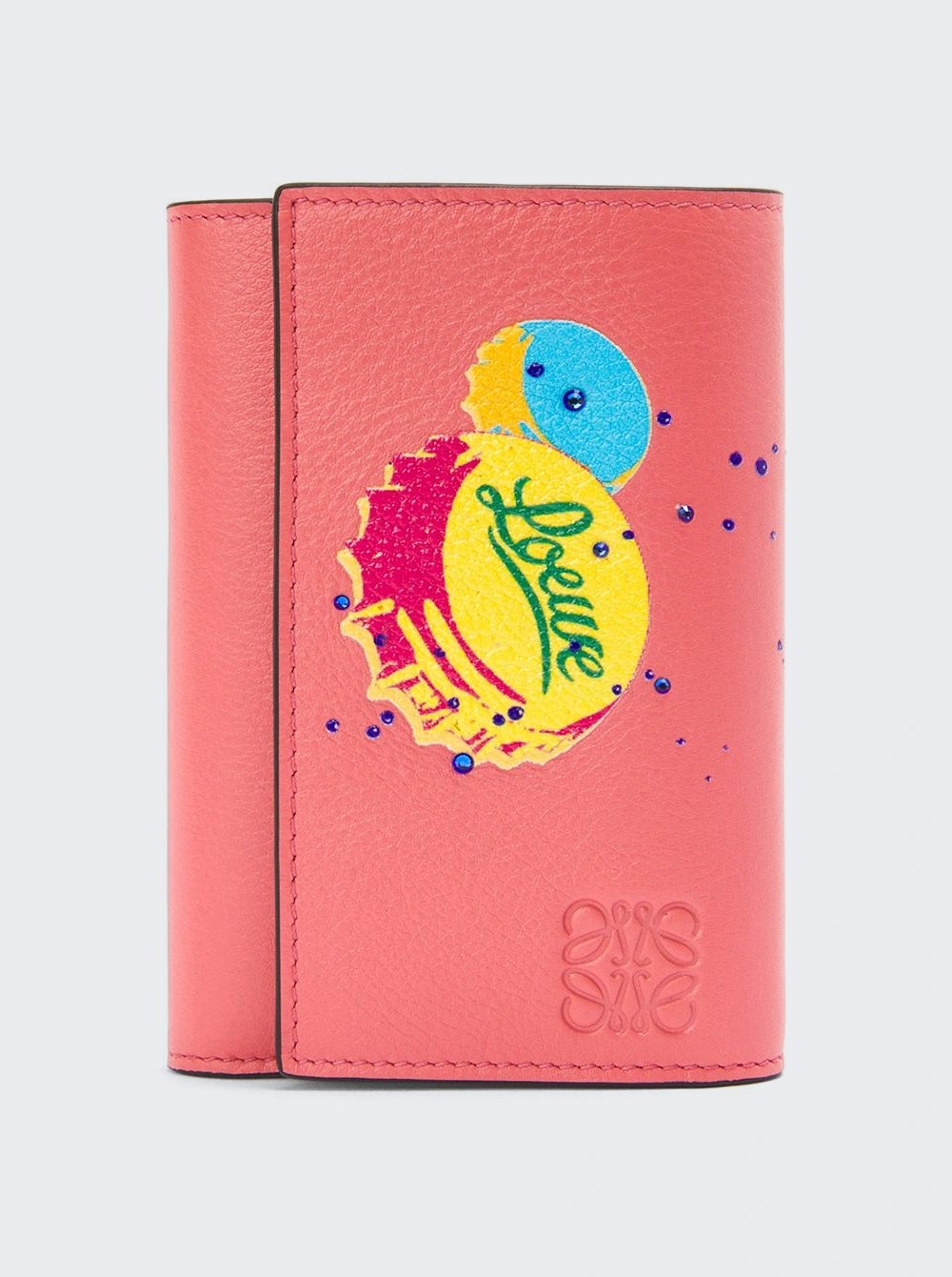 X Paula's Ibiza Bottle Caps Small Vertical Wallet Coral Pink And Bright Purple - 1