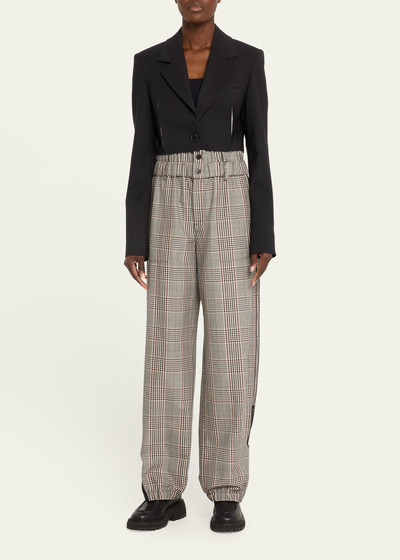Monse Plaid Double Waistband Wool Trousers outlook
