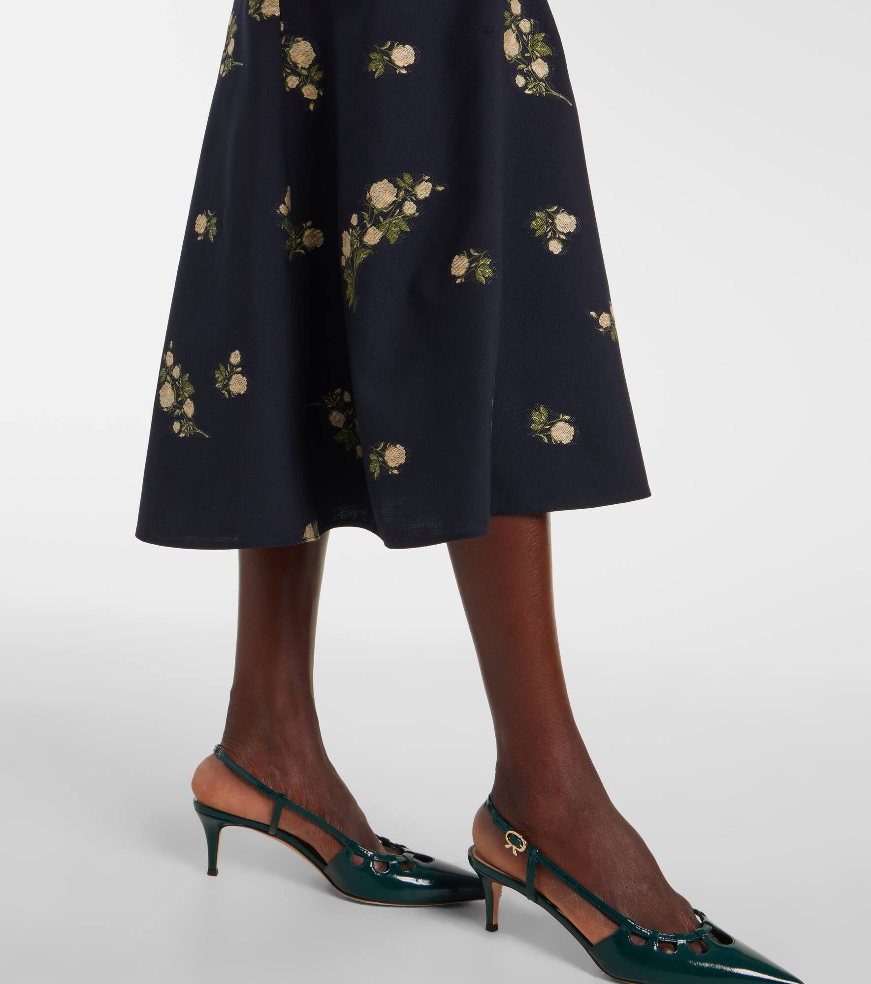 Floral jacquard midi skirt - 5