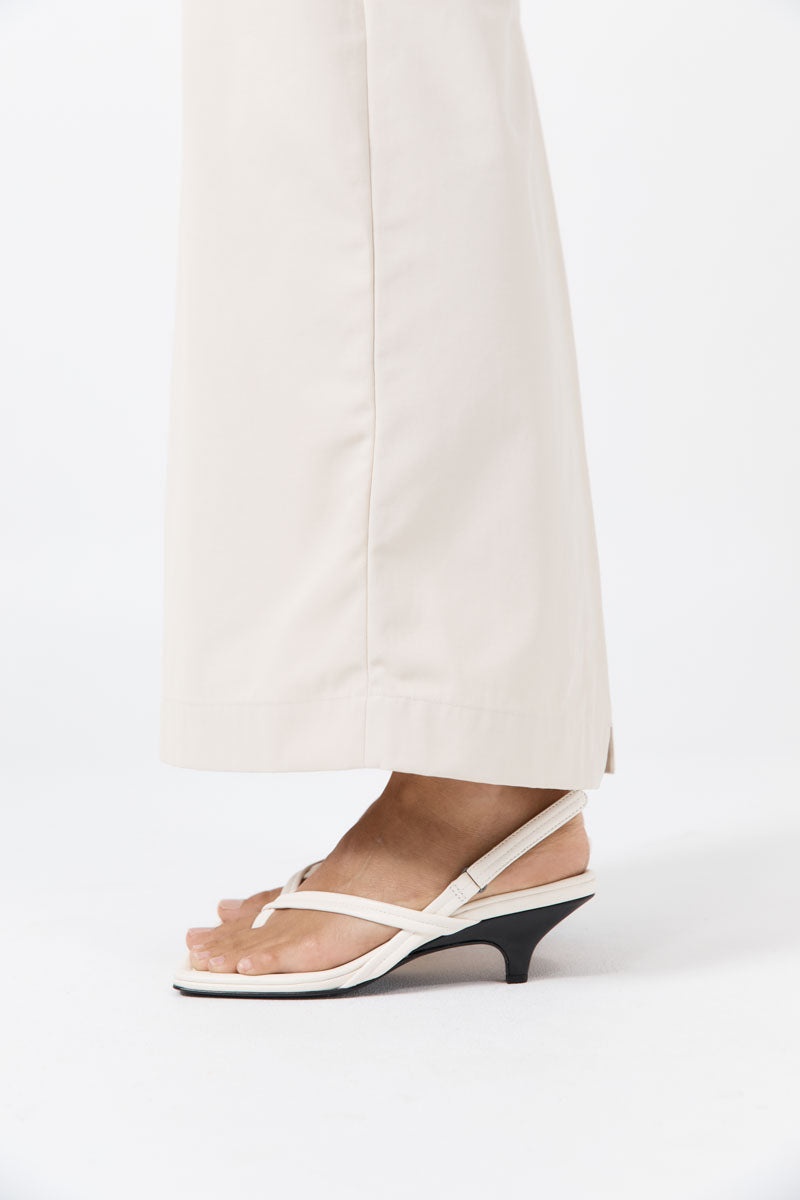 Cross Detail Heel - Off White - 6