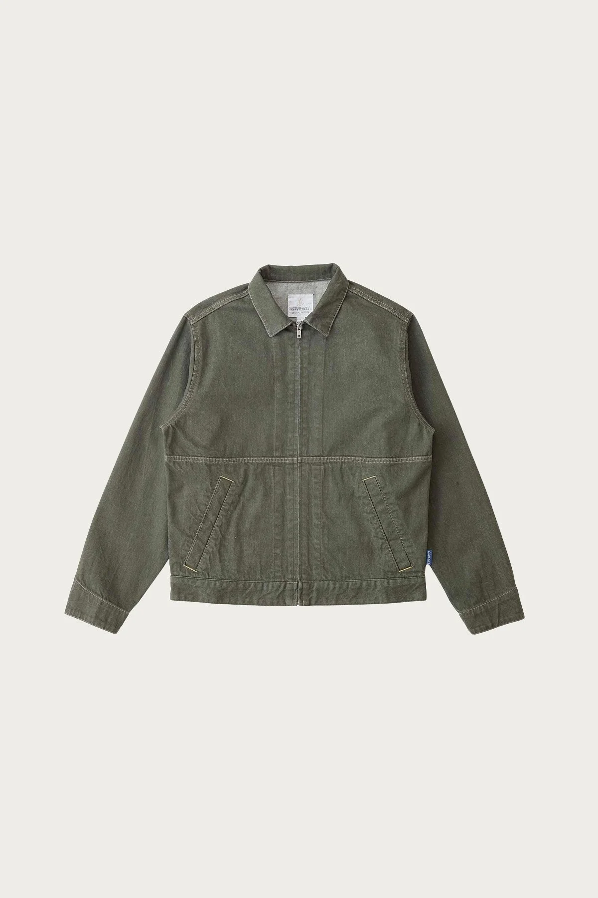 Japanese Slub Denim Jacket - Dark Sage - 1
