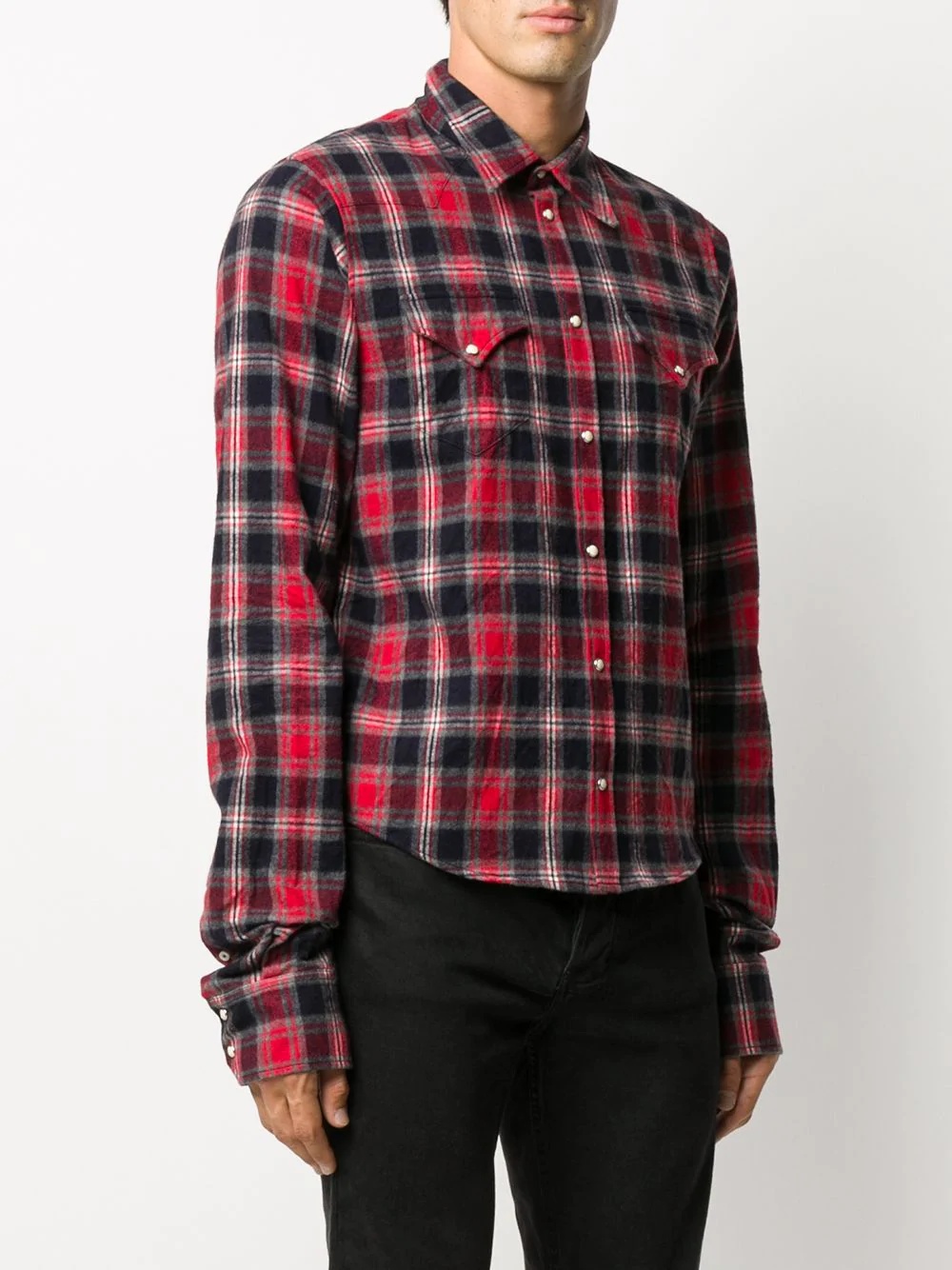 checked button-up shirt - 3