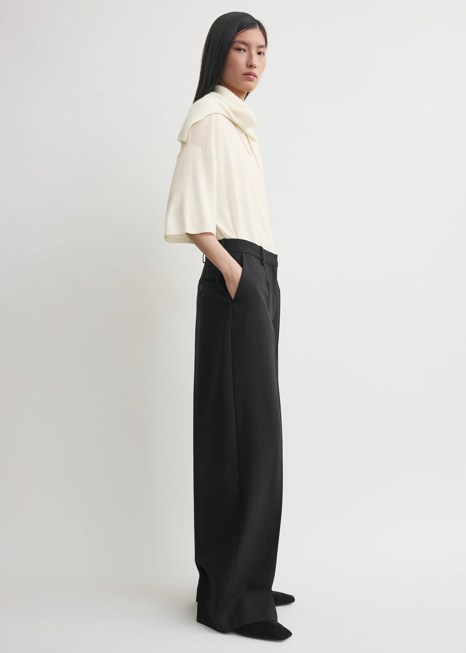 Wide tailored trousers black - 3